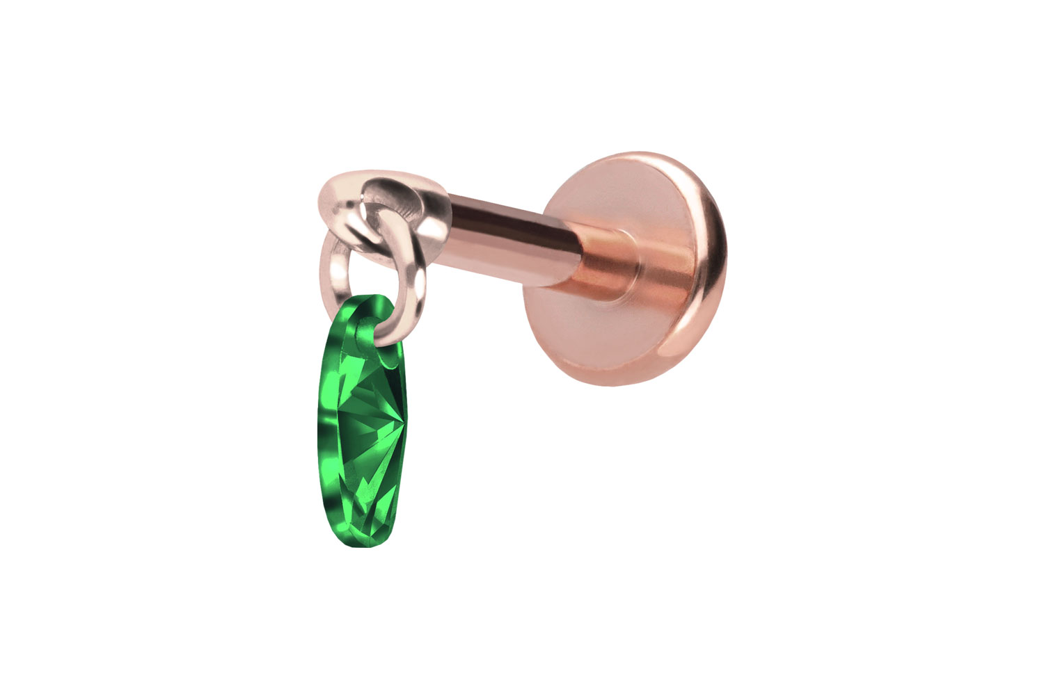 Titan Labret Piercing mit Push Fit KRISTALLOVAL